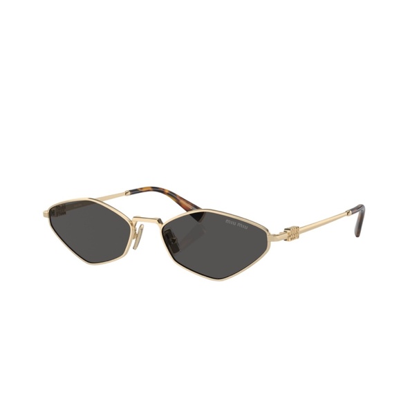 MIU MIU 56ZS MU ZVN5S0  Pale Gold and Dark Gray Mirror Lens Sunglasses MIUM… - Picture 1 of 5